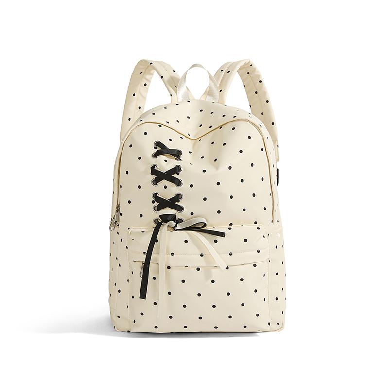 New Solid Color Nyl Round Dot Backpack Student Versatile Casual Backpacks 2026 Fashi Large Capacity Commuting Bags for Women