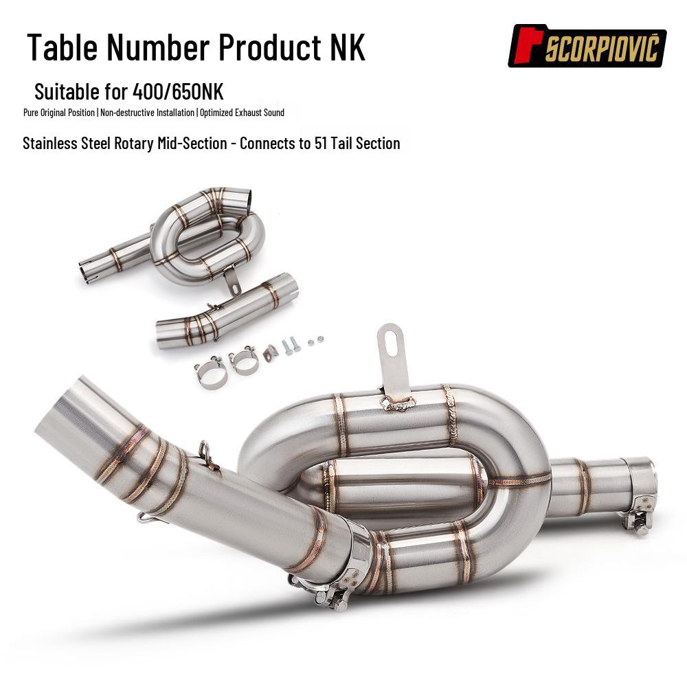 CFMOTO 650NK/400NK Mid-Pipe Resonator Tailpipe Muffler for Motorcycle Modification