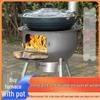 Portable Outdoor Iron Wood-Burning Stove for Rural Households