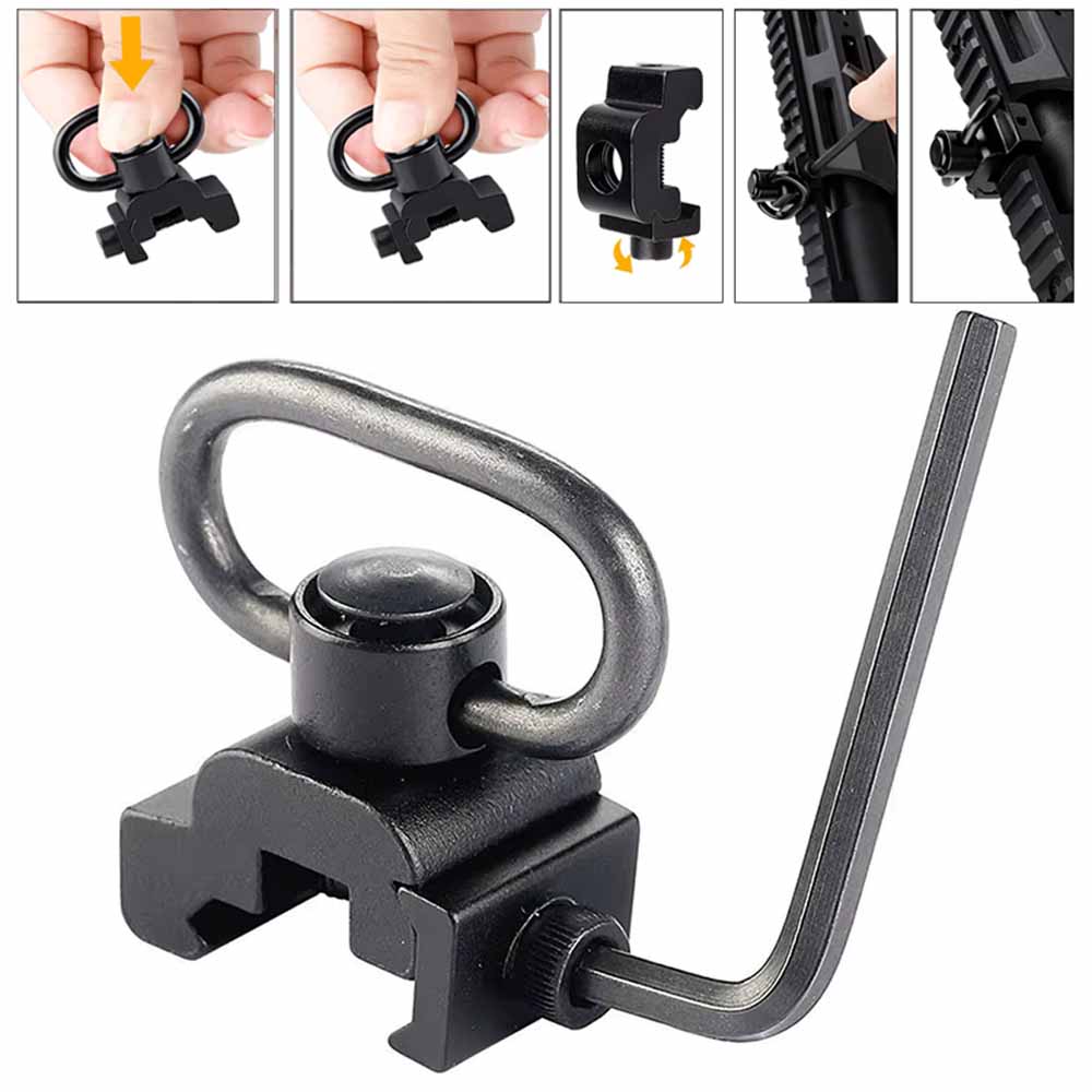 

Перехідник для шпильки з поворотним кріпленням для ременя Швидке від’єднання Поворотні кнопки для двоточкового ременя, що обертається на 360°, що легко монтується срібний