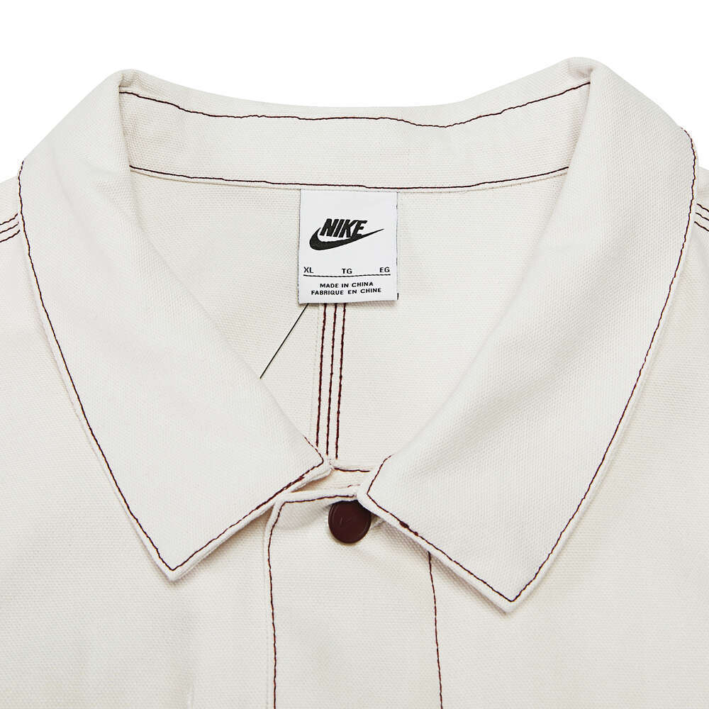 Nike Sportswear Solid Color Collar Utility Jacket Men Jackets Phantom White FD9899-030