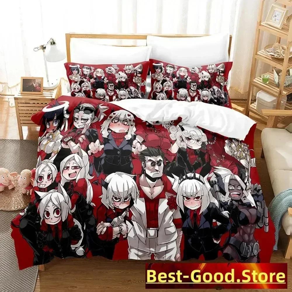 Helltaker Bettwäsche-Set Bettbezug Laken Bedrucktes Bett-Set Kissenbezug Bett Voll Queen King Size Bettdecke Schlafzimmer