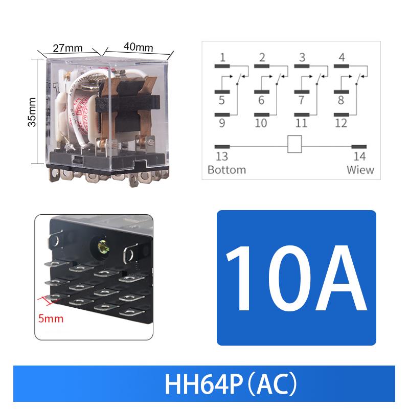 10pcs Small Intermediate Relay AC 220V DC C24 HH52P HH53P HH62P HH63P LED General Mini Electromagnetic Relay Wholesale Relays 5