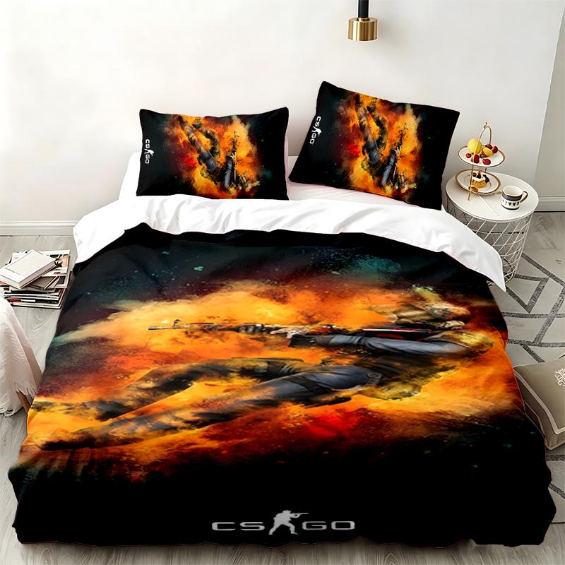 CS go 3pc set Perfect for bedroom use Comfortable bedding set includes a duvet cover and two pillowcases Ideal birthday or Christmas gift