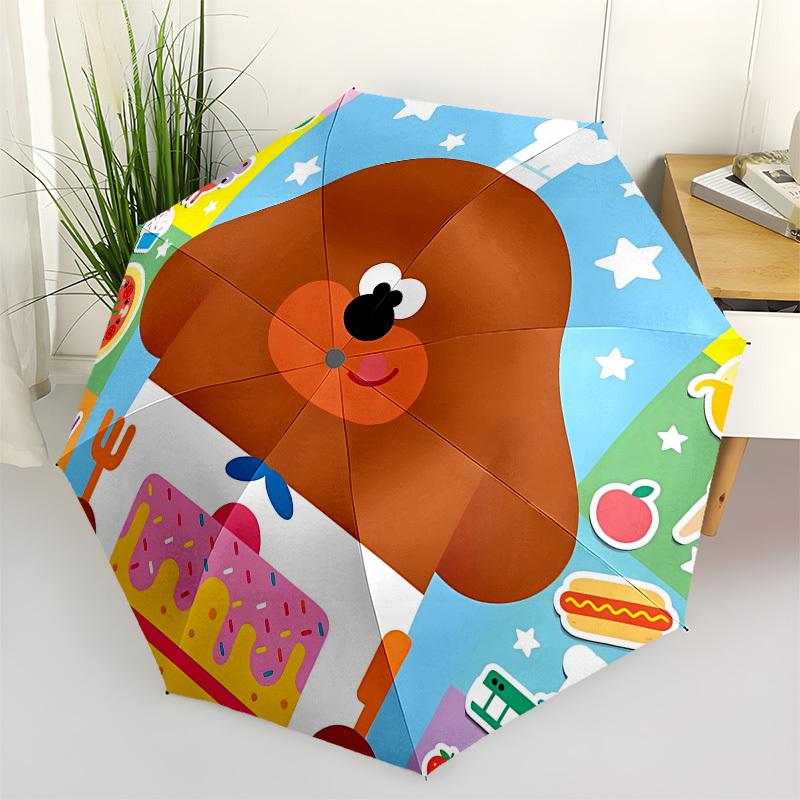 Hey Duggee: Super Duggee Automatic Opening and Closing, 8 rib Structure Portable Umbrella, Suitable for Men and Women in All Seasons Perfec