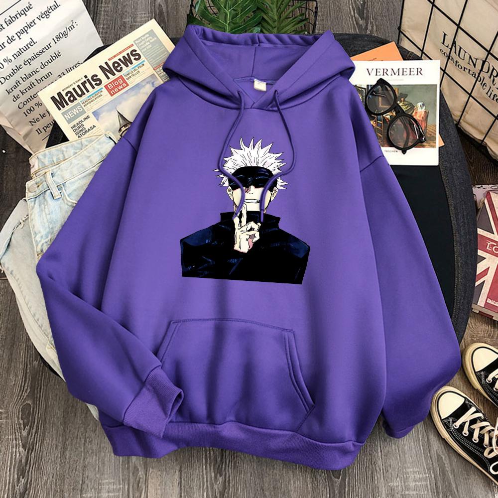 

Толстовка с принтом Gojo Satoru Jujutsu Kaisen, толстая зимняя спортивная одежда, флисовая осенняя толстовка, свободная толстовка большого размера 2XL