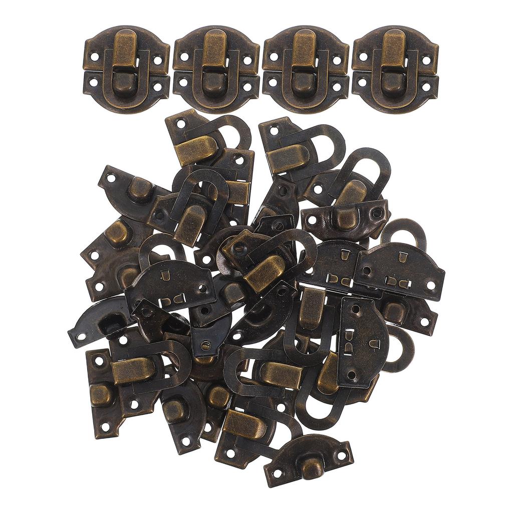 20Pcs Jewelry Hasps Retro Iron Lock Catch Latches Vintage Hardware for Chests Cases Cabinets Shop Office Home