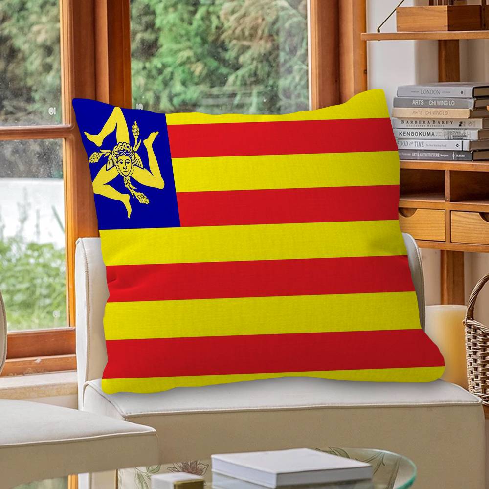 S-Sicilian Flag Pillow Cover Design cushion Cover decor Holiday Decorati
