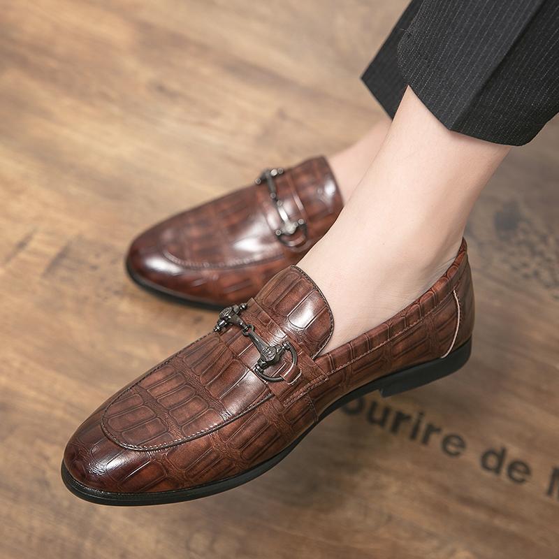 New Men's Fashion INS British Style Casual Leather Shoes Driving Wedding Shoes Loafers