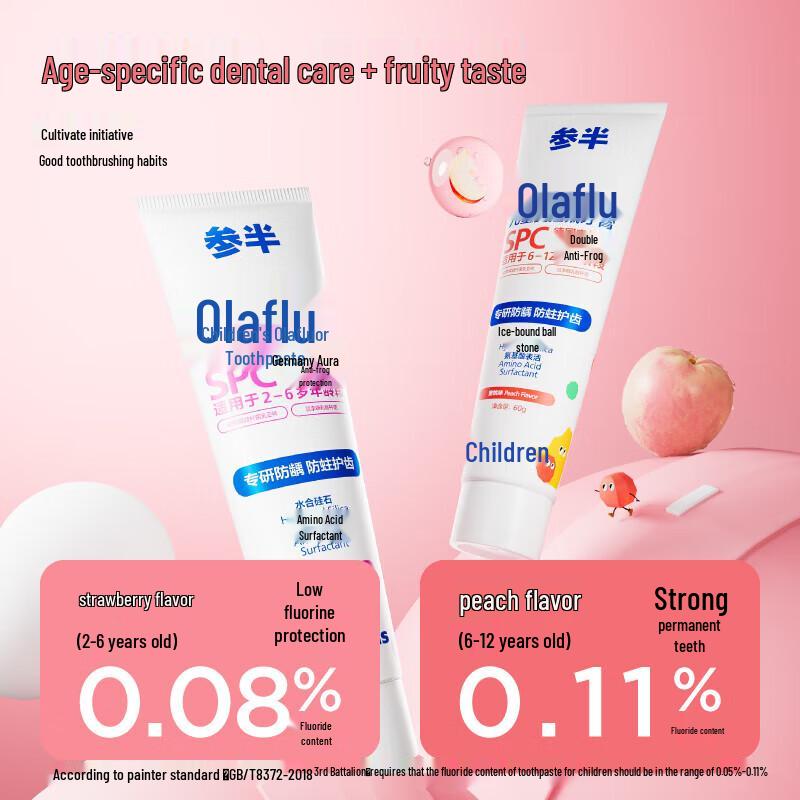 Semi-Half Kids Anti-Cavity Toothpaste (Peach)
