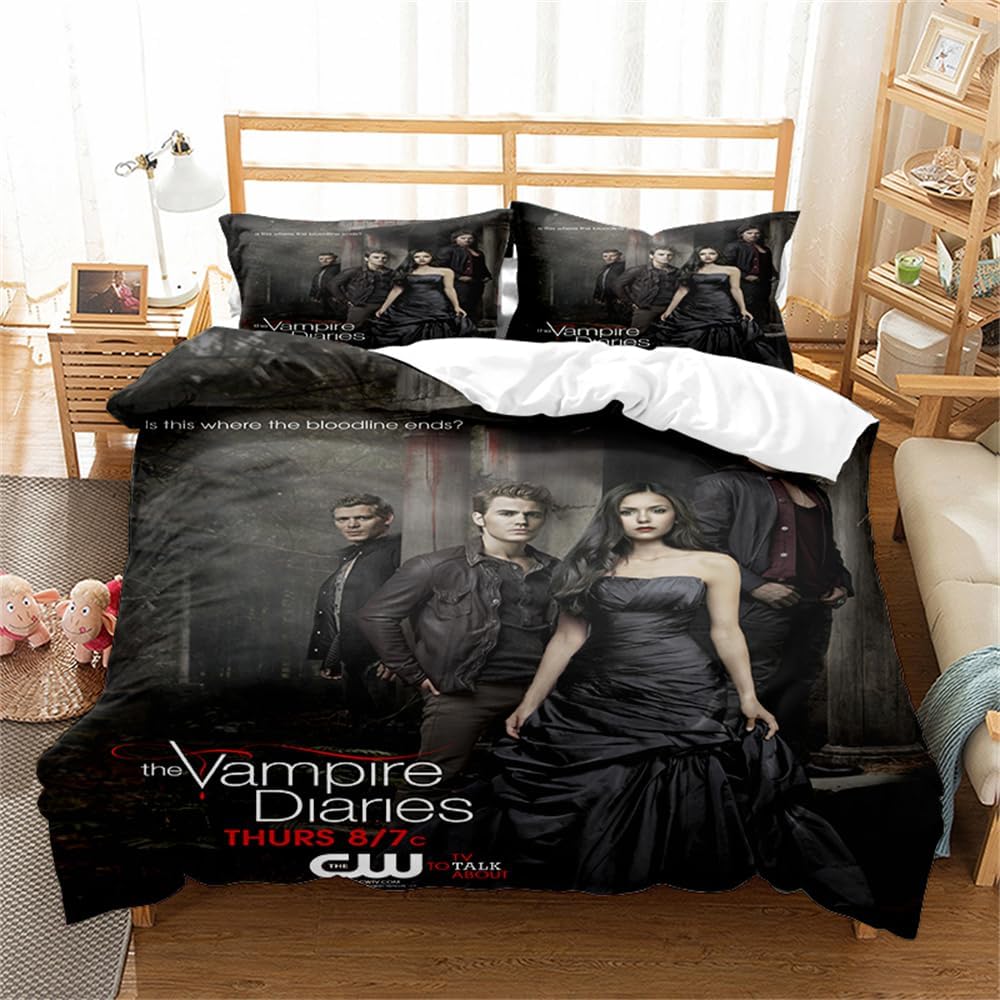 Horro Vampire Duvet Cover Set, 3D Exquisite Anime Cartoon Digital Print Bedding Set Comforter Bed Youth Home Decor Girls Gift