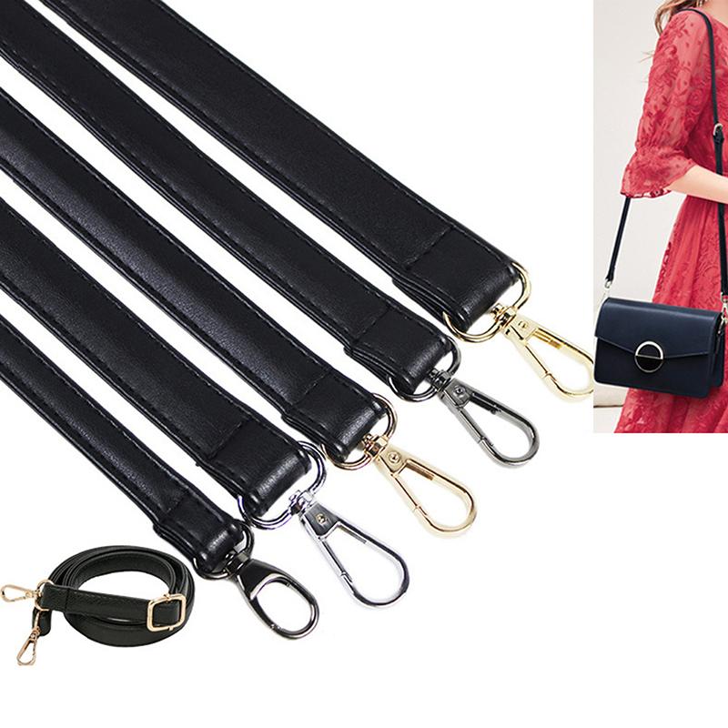 Bag Handle Belt Black Pu Lady Handbag Accessories With Snap Hook/Dog Hook 1.5Cm Width