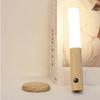LED Holz Magnetischer Bewegungssensor Nachtlicht, USB Wiederaufladbare Atmosphärenlampe für Treppenhaus Flur Schlafzimmer Schrank