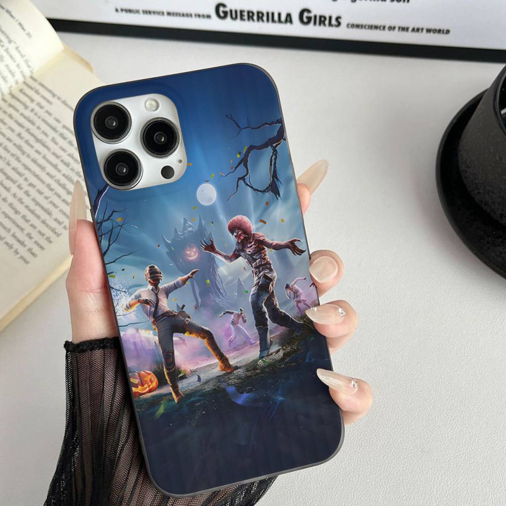 Game P-PUBG B-BATTLEGROUNDS For iPhone 16 15 11 12 13 14 17 Pro Max PLUS Pro Soft Corrugated Silicone Back Phone Case