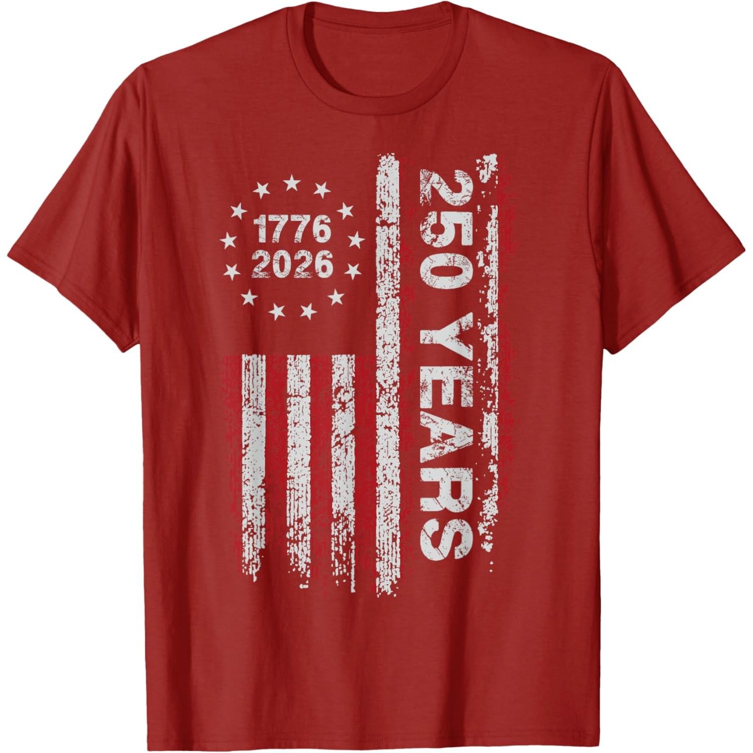 250 Years America Anniversary 250th Independence Day Freedom T-Shirt S