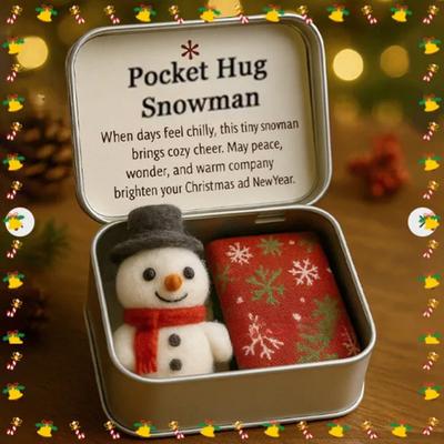 Yousheng Christmas Pocket Hug Gift Handmade Felt Doll In A Box Little Pocket Hug with Gift Card Thoughtful Gift for Friends Family