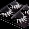 3Pairs Cross Strip White Eyelashes for Cosplay Makeup Natural Looking Long Lashes