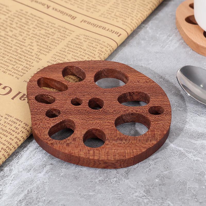 ZISIZ Solid Wood Lotus Root Coasters