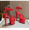 Frauen Sexy Nachtclub 17CM Heels Dance Strap Auto Modell Sandalen Candy Farbe für Party LFD-181-111
