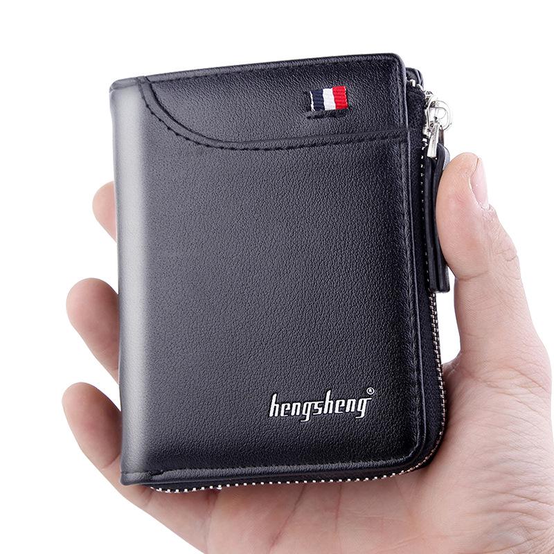 1Pcs/Lot Men Short Casual Pu Short Wallets Pu Leather Male Luxury Small Zipper Coins Bag