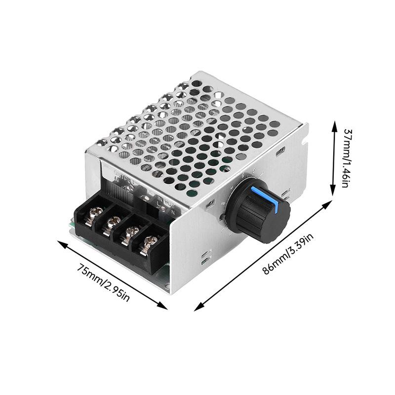 4000W SCR Dimmer & Speed Controller: High-Power Voltage Regulator and Temperature Controller for 220V AC Motors with Shell