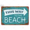 Beach Tin Sign Plaque Metal Vintage Summer Metal Wall Sign Beach Decor for Beach Bar Beach House Seaside Decorative Plate