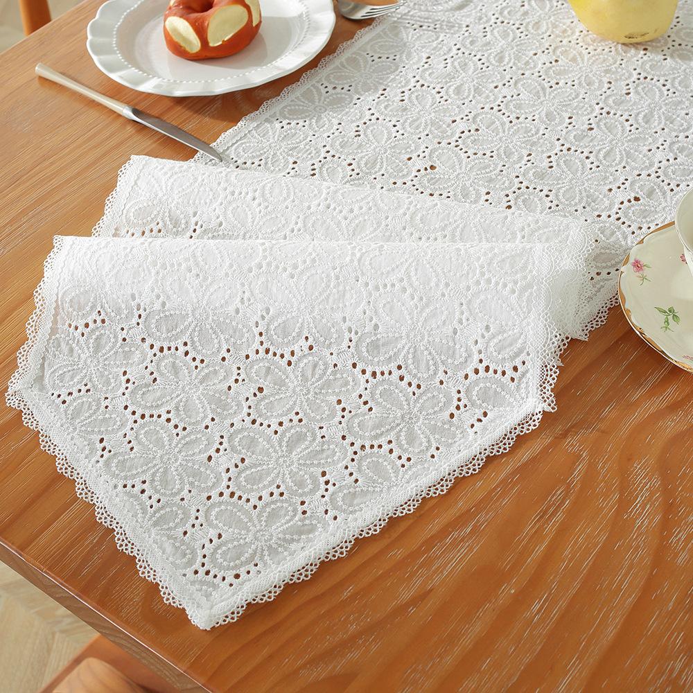 Kitchen Coffee Dining Table Rustic Farmhouse Living Room Bedroom Dresser Decor Lace Hollow-out Macrame Table Runner