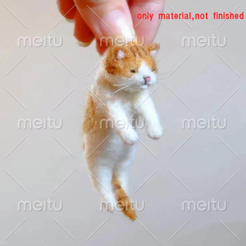 

Овечья шерсть Поке Кот Материал для рукоделия для начинающих Сделай сам Иглофелтинг шерстью Симуляция Креативные подарки животным