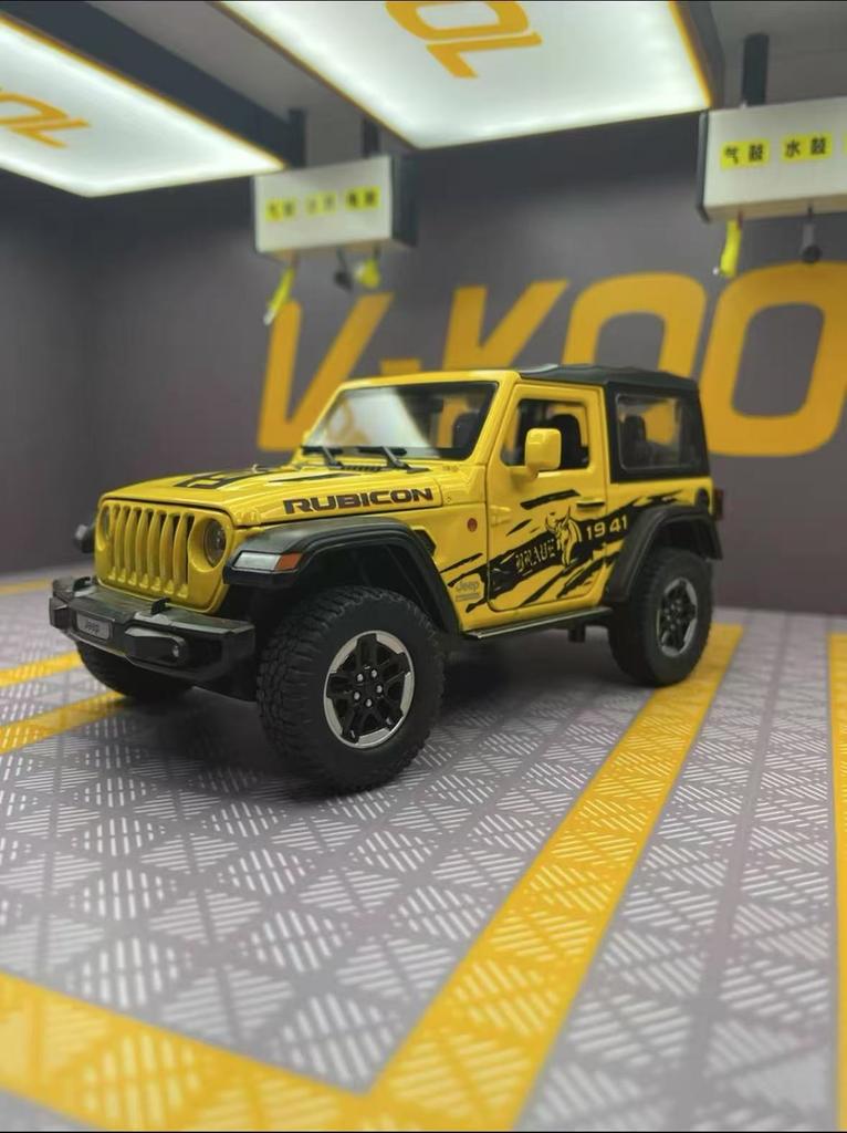 1/24 Large Jeep Wrangler Alloy Car Model Simulation Car Model Off-Road Boy Toy Car Collection Ornament Gifts