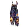 Women's Jumpsuit  Print Casual Loose Vintage Shoulder Strap Cotton Linen