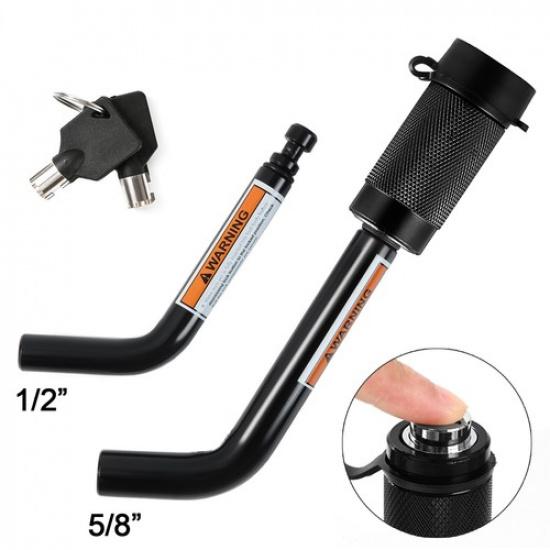 

5/8 -1/2 Trailer Hitch Pin Lock Dual Bent P Anti-Theft Hitch Lock Receiver.