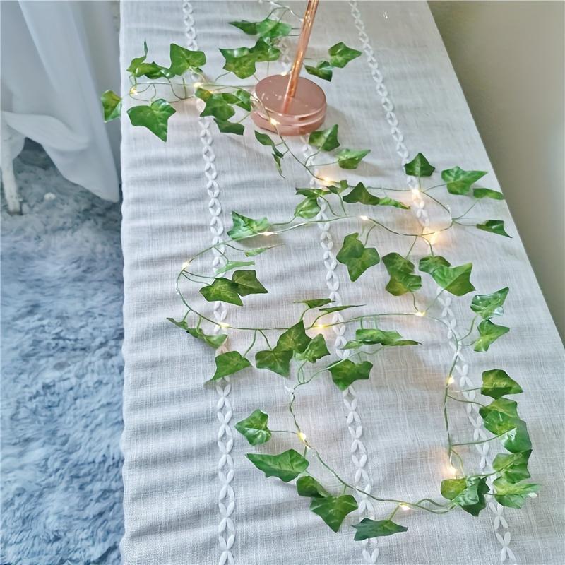 Bezaubernde Efeu-Feenlampe, Batteriebetriebene künstliche Ranke mit Blättern, geeignet für Außendekoration, Hochzeiten, Partys, Weihnachten, Thanksgiving