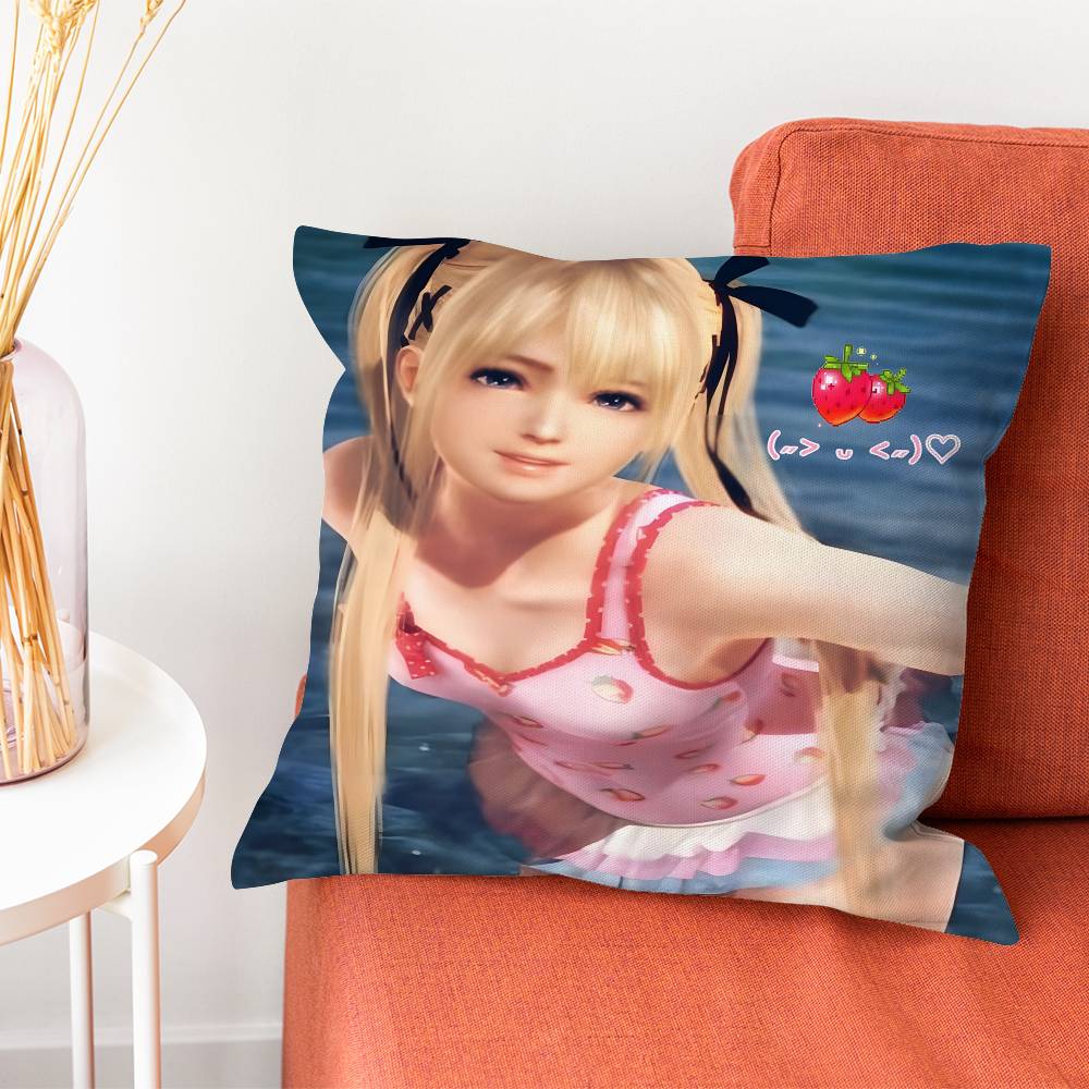 M-Marie Rose D-Dead Or Alive Game Pillow Case Plush Fabric Soft Double-Sided Printed Sofa Warm Winter Home Gift Cushion Cover