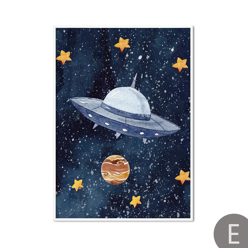 

Луна, астронавт, ракета, звезда, космос, планета, скандинавский постер, декоративные принты, настенная живопись, холст, картина для детской комнаты, декор для детской комнаты 21*30cm No Frame