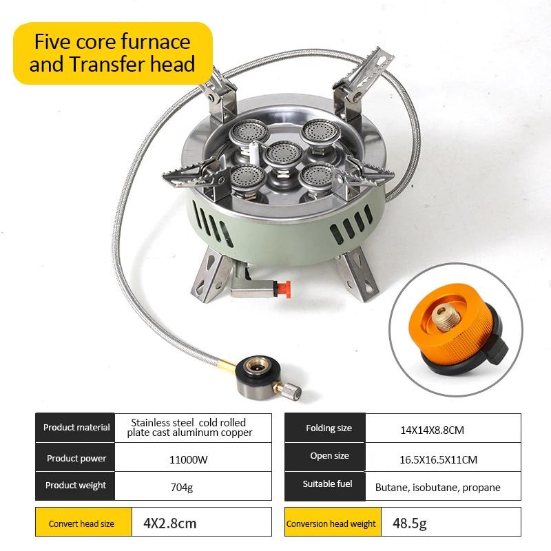 6800W/11000W Camping Gaskocher Outdoor Tragbarer Ofen Picknickkocher mit Aufbewahrungstasche Touristenbrenner Barbecue Tourismusbedarf