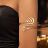 Spiral Upper Arm Cuff Bracelet, Minimalist Rhinestone Coil Open Arm Bangle Bracelet, Adjustable Arm Band Jewelry