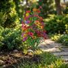 Artificial Flower Bouquet Outdoor Garden Decorative Plant Lawn Landscape Simulation Floral Arrangement Indoor Pot Decoration with Stake