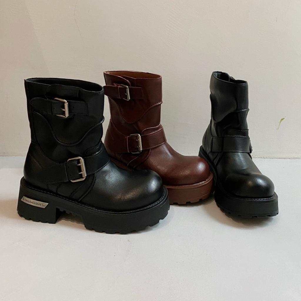 Martin boots women's 2025 new fashion platform trend explosion non-slip heightening big head short boots versatile low-top shoes