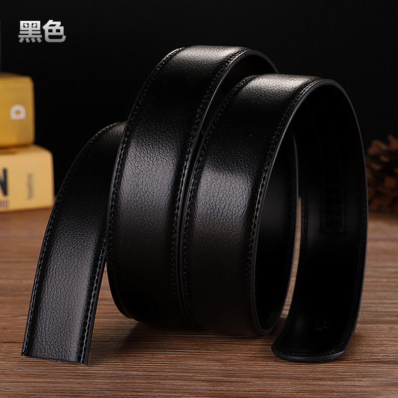 

Ремень без пряжки, искусственная кожа, автоматическая пряжка, ремень, безголовая пряжка, не берет на себя лидерство, деловые мужчины, не мужчины, 14 линий 125cm чёрный