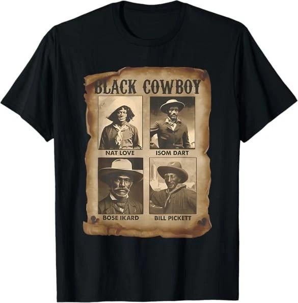 Black Cowboy Western Rodeo Melanin Black History Texas Tee T-Shirt S-5XL S