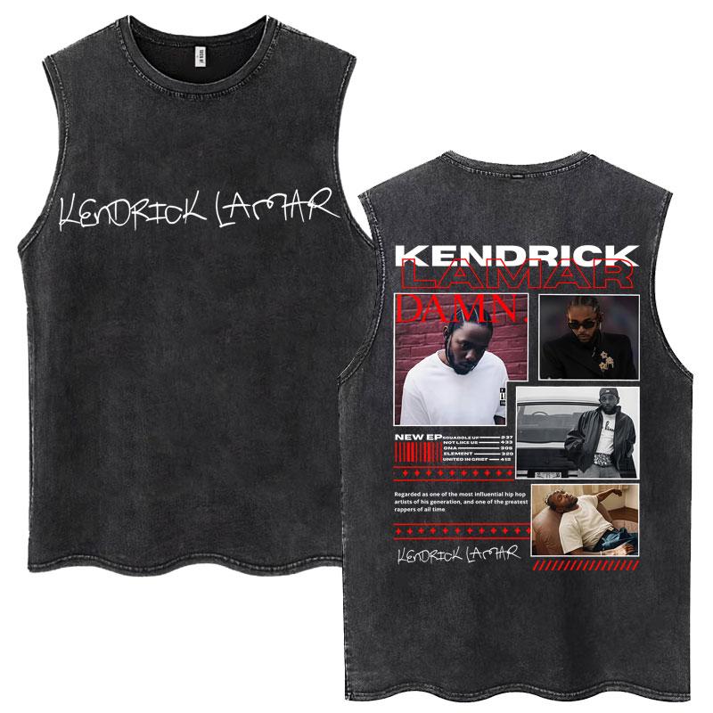 

Rapper Kendrick Lamar Album Washed Tank Tops Men Women Trendy Hip Hop Sleeveless T-shirts Cotton Oversized Casual T Shirt S