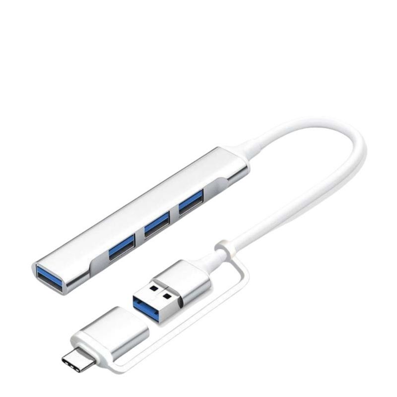 

Док-станция с интерфейсом Type-C/USB 4-в-1, 3 порта USB2.0 + 1 порт USB 3.0, док-станция без дисковода 2 in 1 USB 3.0 серый