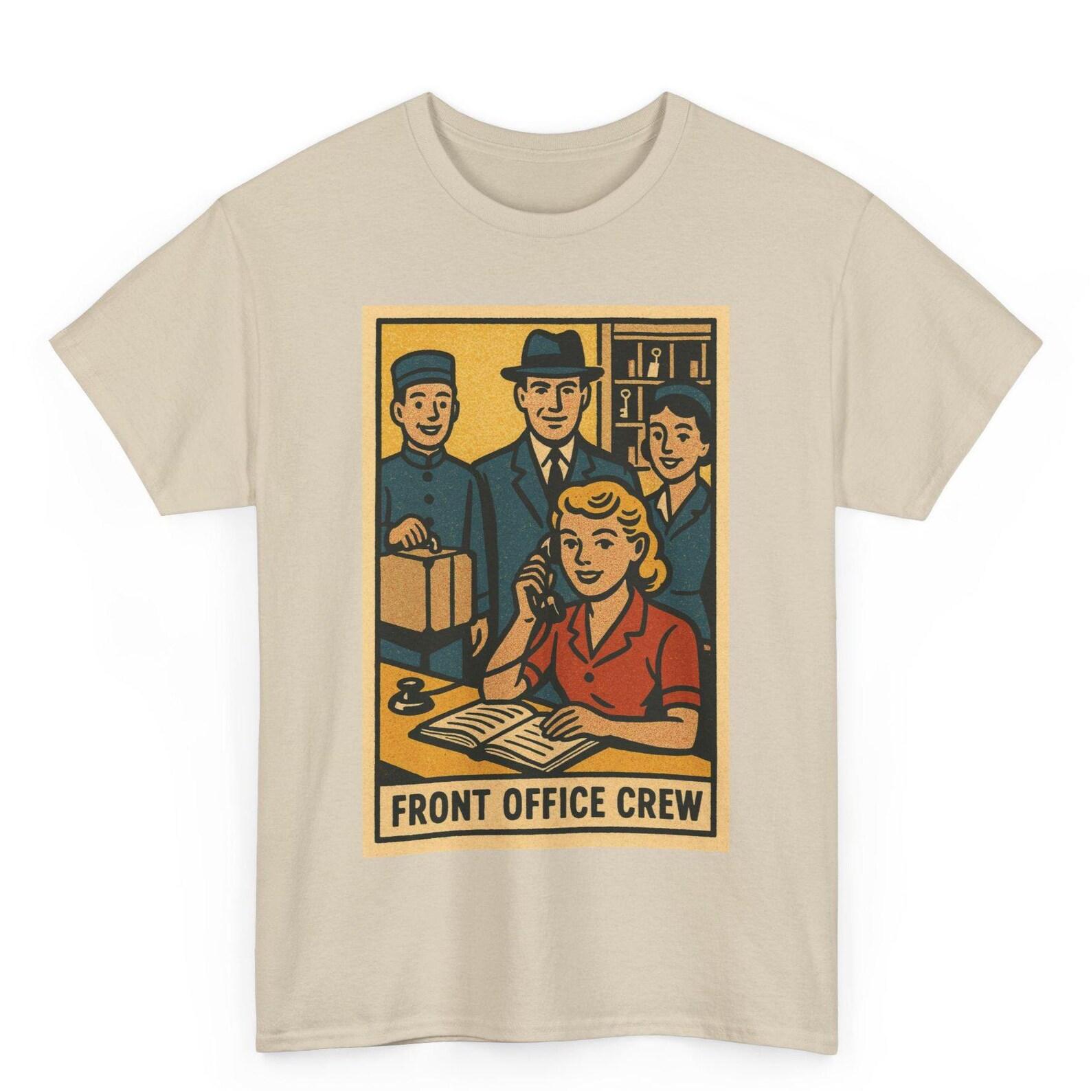 Front Office Crew T-Shirt: Retro Comic Workplace Hero Tee XL