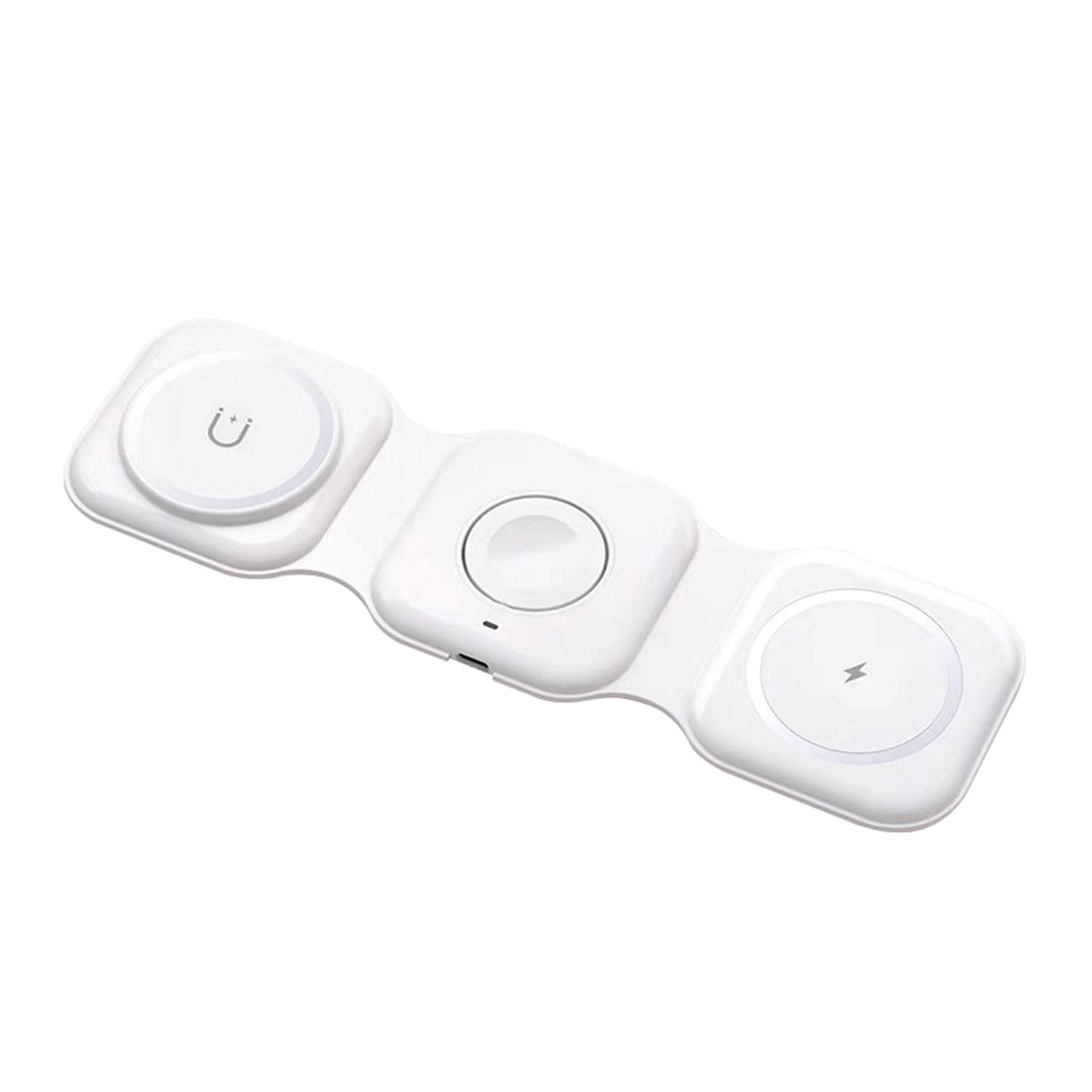 

Зарядная станция 3 в 1, беспроводное зарядное устройство, складная замена подставки для iphone iwatch Airpods белый