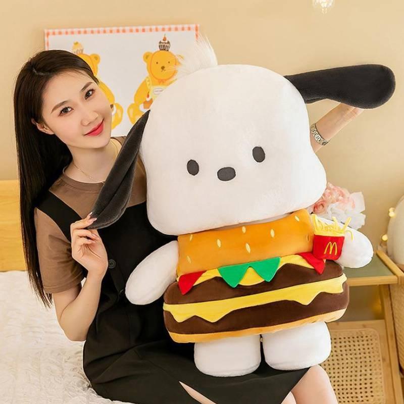 New Soft Plush Hamburger Pacha Dog Doll Wholesale For Bed Decoration And Claw Machine