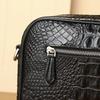 Crocodile Leather Men's Bag, Genuine Leather Messenger Bag, Business Fashion and Leisure Going Out, Large-capacity Small Bag, Men's Shoulder Bag.