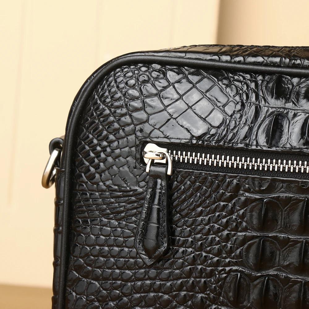 Crocodile Leather Men's Bag, Genuine Leather Messenger Bag, Business Fashion and Leisure Going Out, Large-capacity Small Bag, Men's Shoulder Bag.