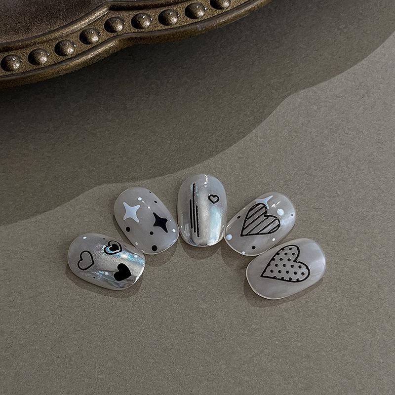 5D Embossed Line Heart Decal Nail Art Stickers Reliefs Self Adhesive Nail Art Manicure Decals For Women Manicure Supplies