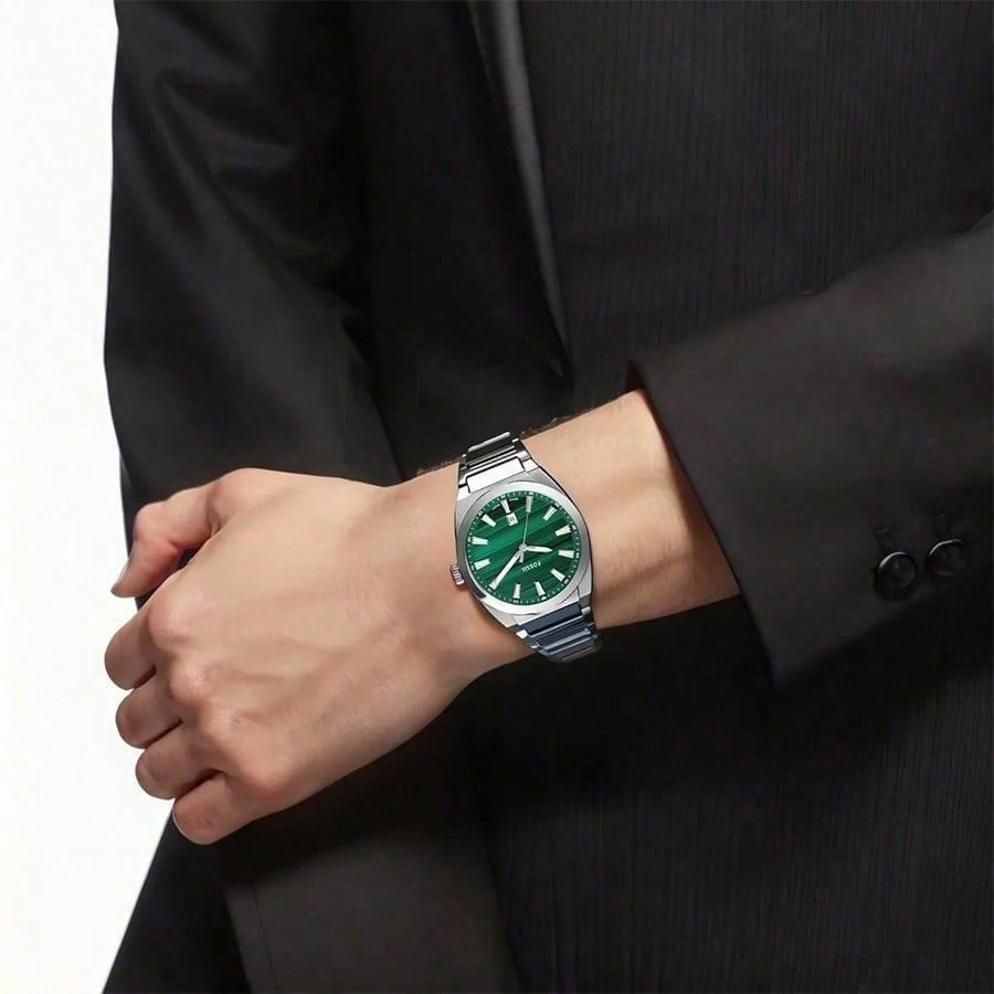 Everett Three-Hand Date Stainless Steel Watch FS6056