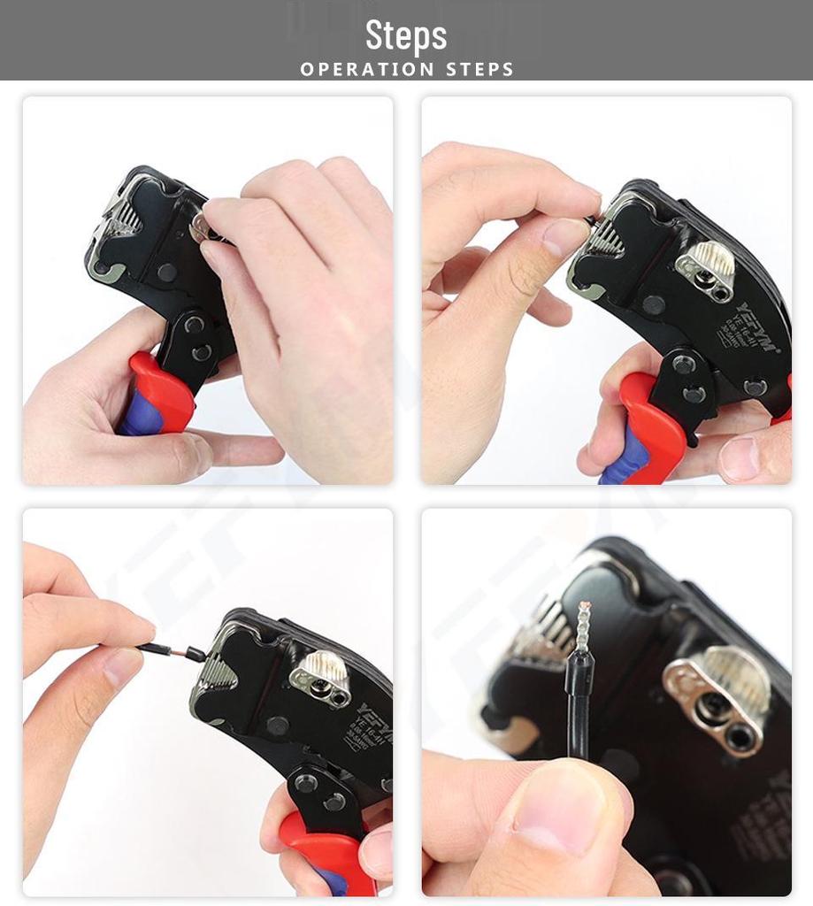 YEFYM 16-4H Manual Adjustable Terminal Crimper, 0.08-16mm² Capacity